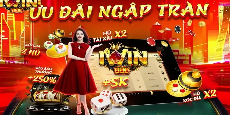 Minh họa máy quay hũ với biểu tượng chiến thắng
